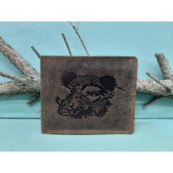 Pánska kožená peňaženka s motívom diviak 1205
