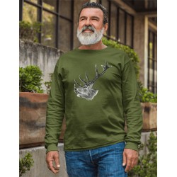 Pánske poľovnícke tričko s motívom jeleň ČJ1