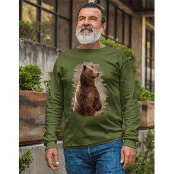 Pánske poľovnícke tričko s motívom medveď FM1