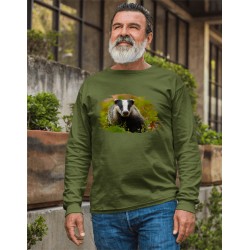 Pánske poľovnícke tričko s motívom jazvec