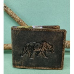 Pánska kožená peňaženka - medveď 1205