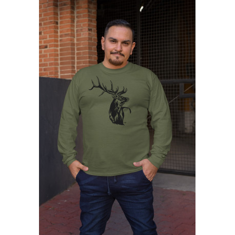 Pánske poľovnícke tričko s motívom jeleň