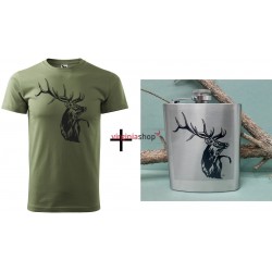 Pánsky set tričko + ploskačka jeleň