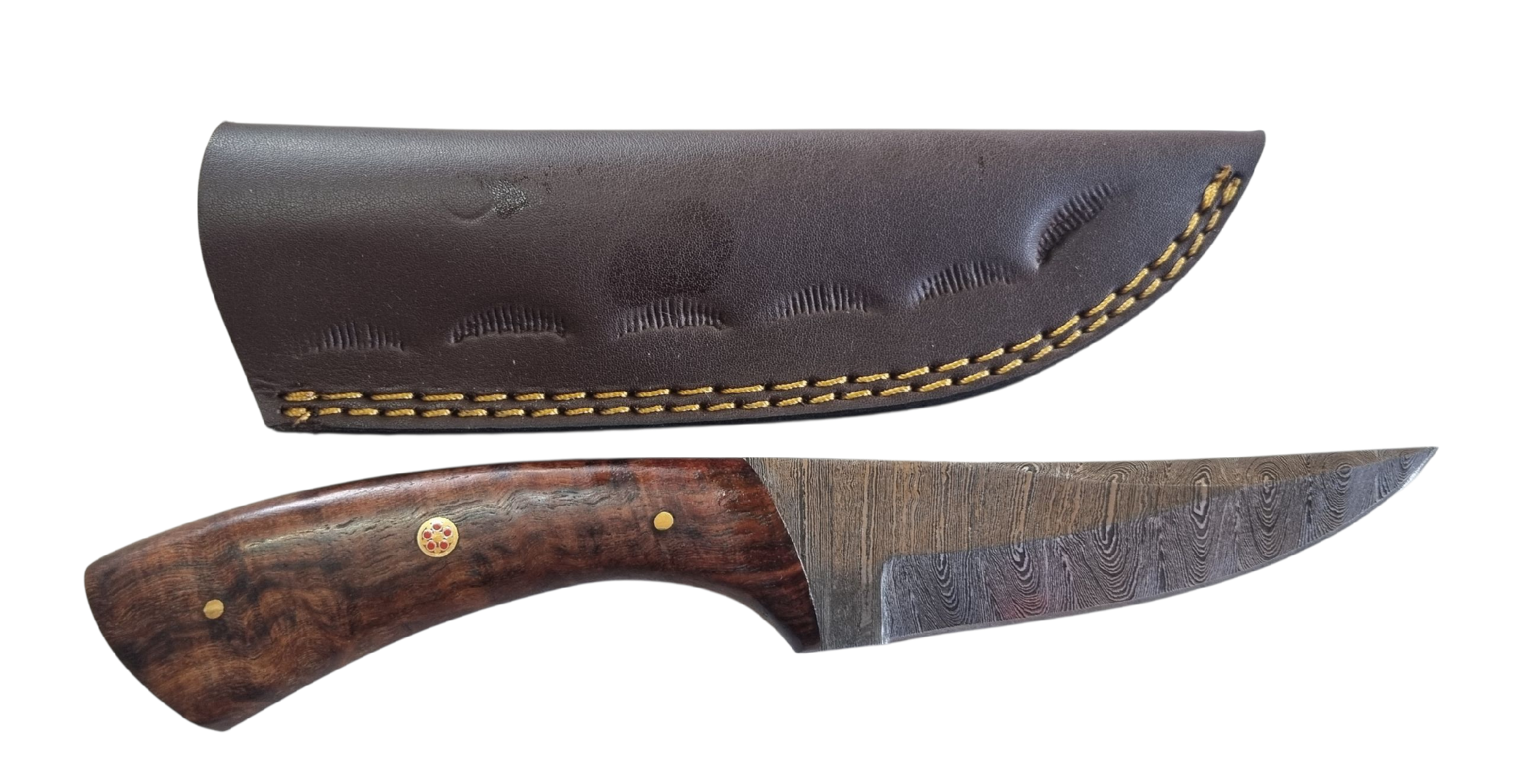 Poľovnícky nôž s damaškovou čepeľou 23/11cm + puzdro – detail 1