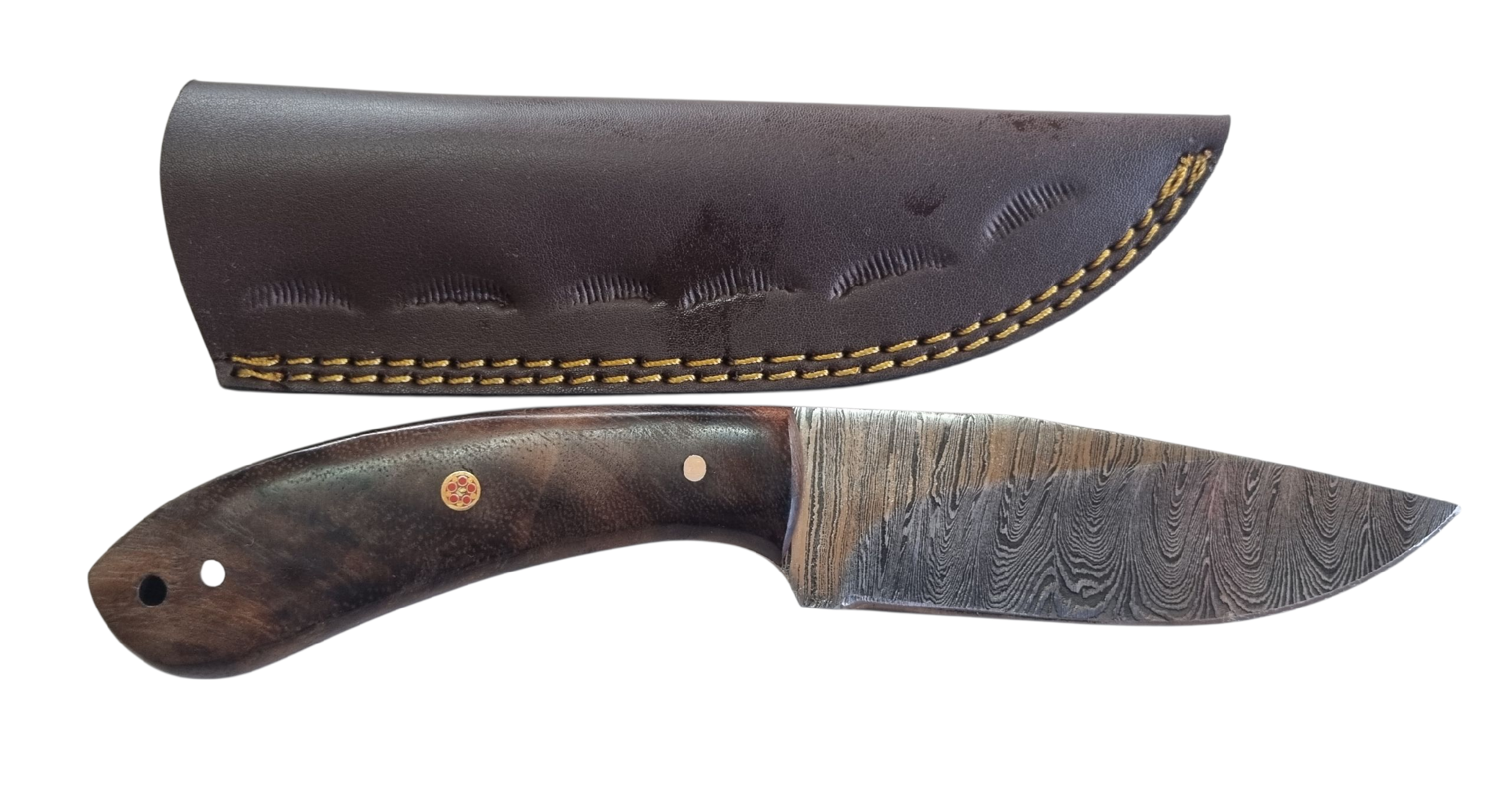 Poľovnícky nôž s damaškovou čepeľou 23/11cm + puzdro – detail 1