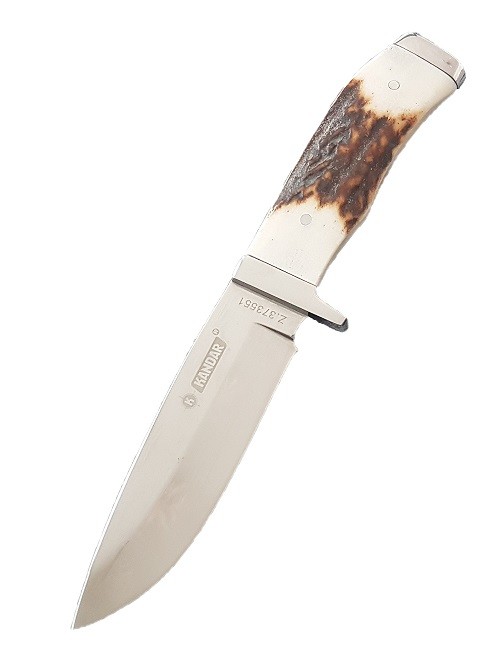 Poľovnícky pracovný nôž rukoväť z parohu 20/10cm + puzdro – detail 1