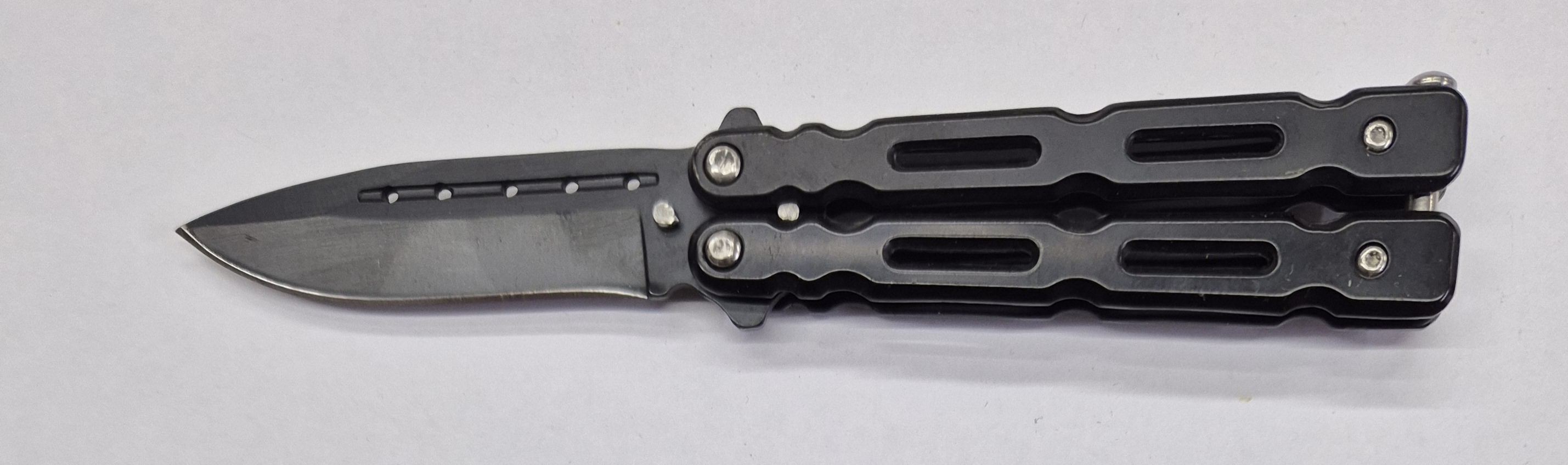 Nôž motýlik čierny +klip 16/7cm – detail 1