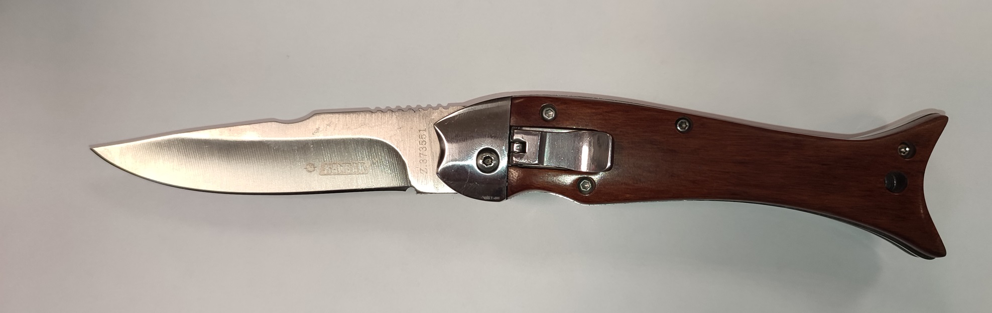 Nôž vyskakovací  21/9cm hnedý – detail 1