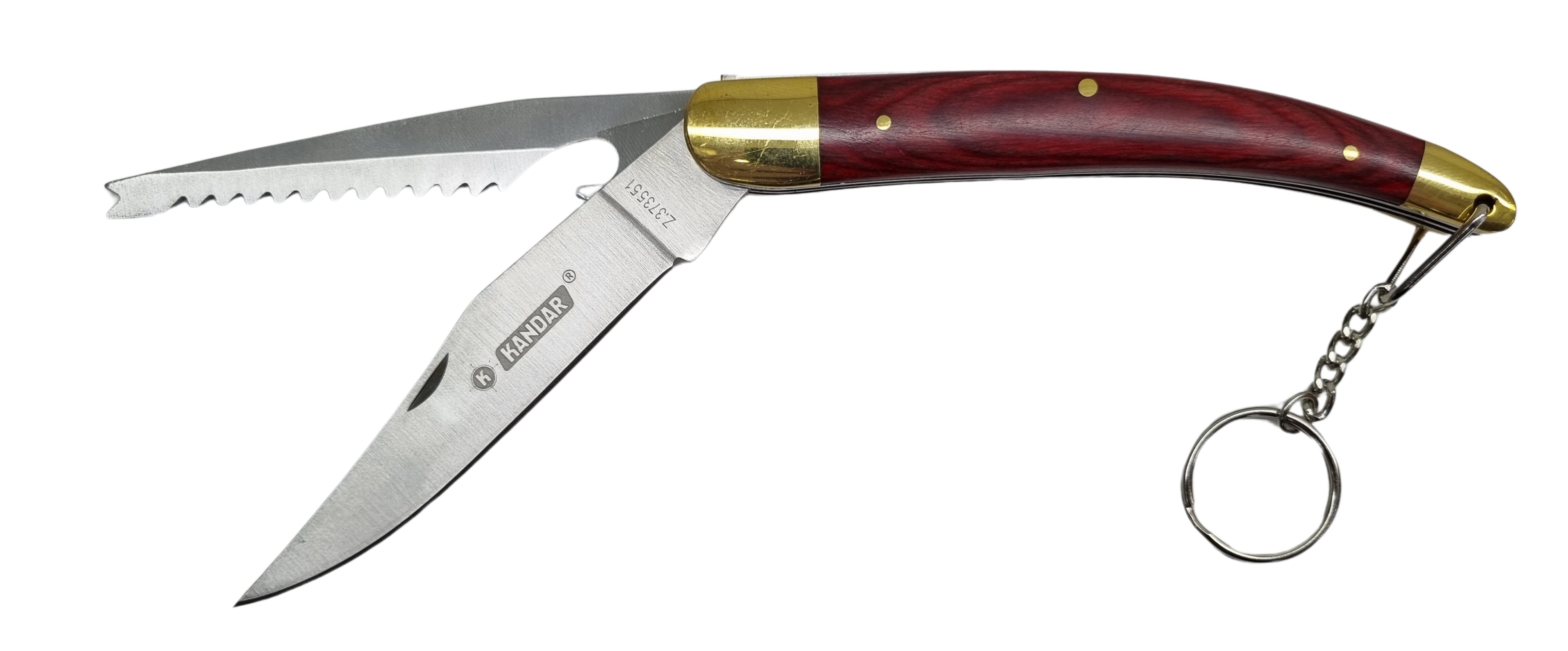 Kandar rybársky zatvárací vreckový nôž +pílka na šupiny 22,5cm/10cm – detail 1