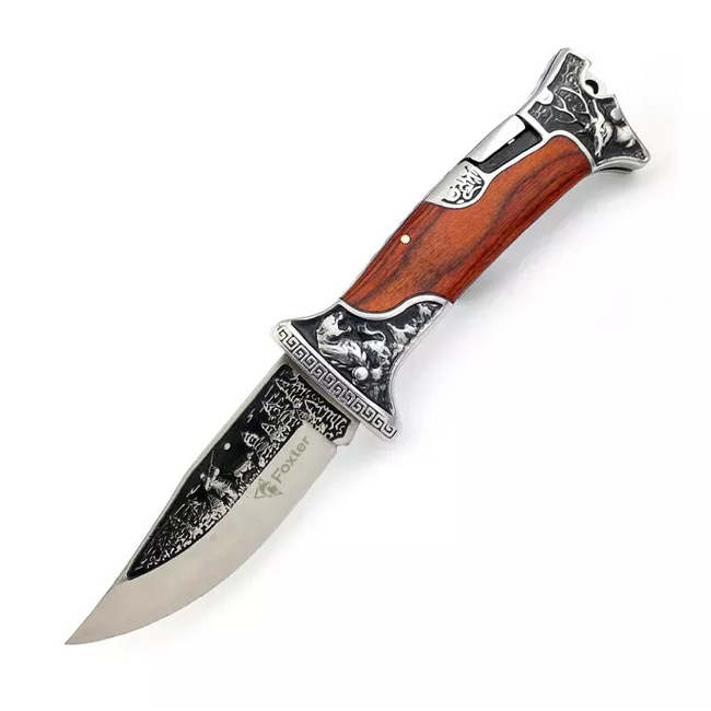 Kandar zatvárací vreckový nôž motív príroda  +klip 23cm/10cm – detail 1